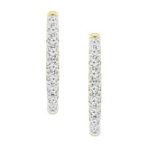 18K Yellow Gold Petite Diamond Hoop Earrings .10CTW